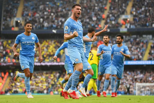 Aymeric Laporte celebrates