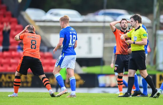 Peter Pawlett can't believe he is sent off