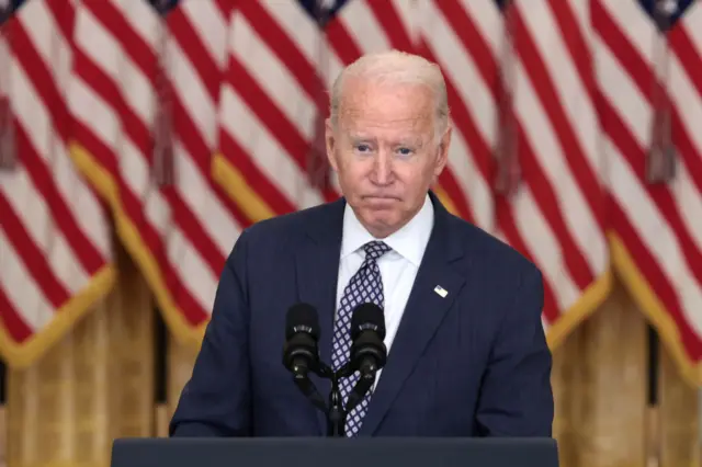 Joe Biden, speaking to reporters, on 20 August 2021