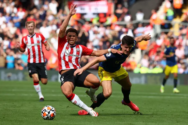 Harry Maguire fouls Che Adams