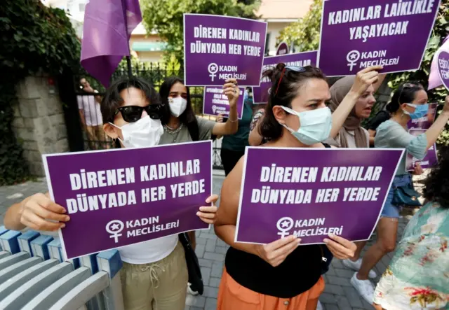 Protesters in Istanbul, Turkey