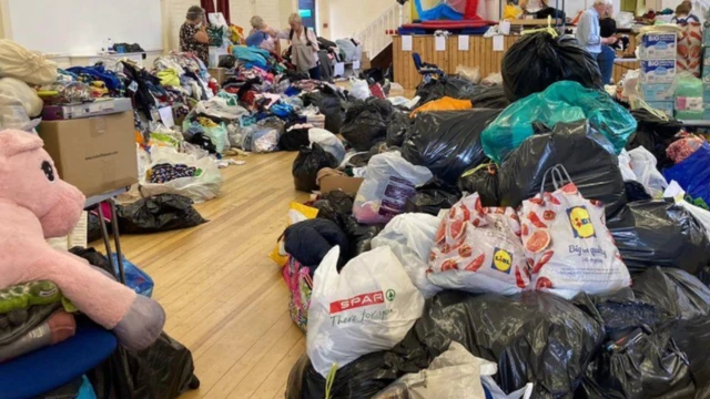 Bags of clothes donated to the Rainbow Centre in Scarborough