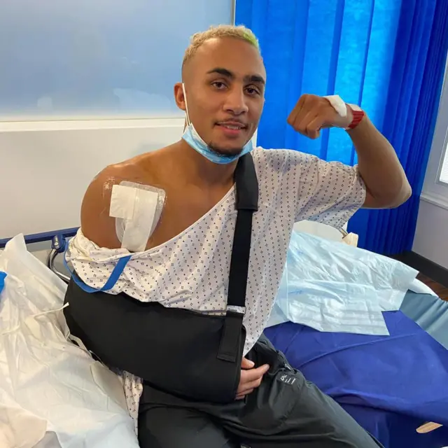 Ben Whittaker after his surgery