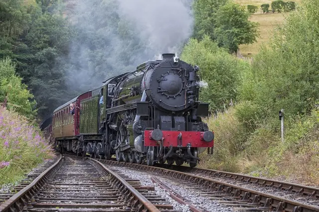 Steam train running on the Churnet Valley Railway