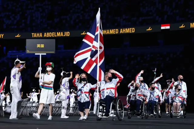 ParalympicsGB delegation enters the opening ceremony