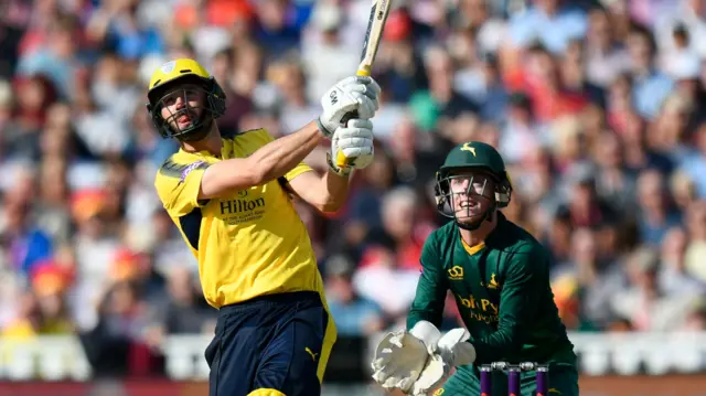 James Vince batting against Notts