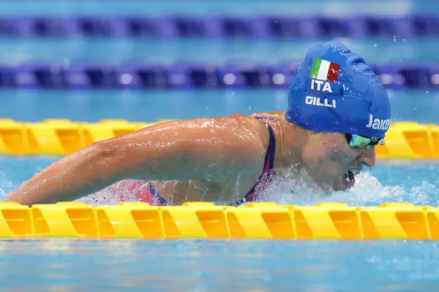 Carlotta Gilli of Team Italy competes in the women’s 100m Butterfly - S14 final