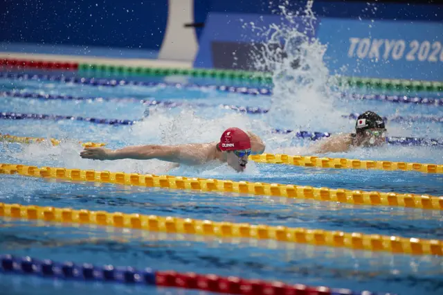 Reece Dunn swims in the S14 100m butterfly