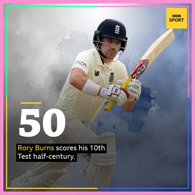 Rory Burns half-century graphic