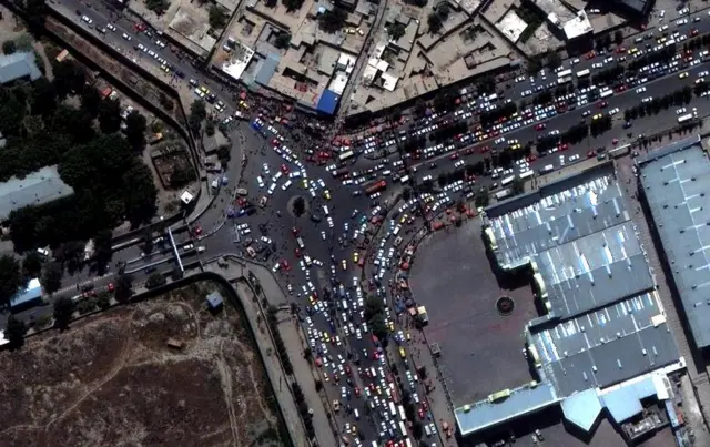 Aerial shot of Kabul airport