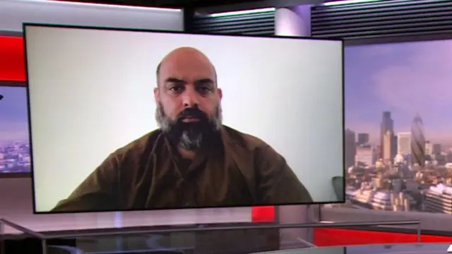 Bilal Sarwary being interviewed by BBC World news TV