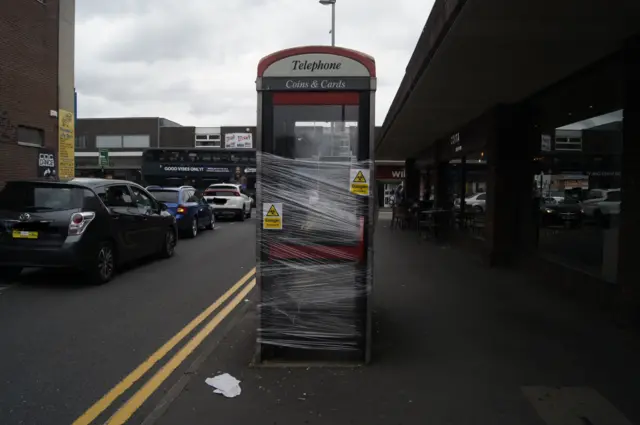 A wrapped phone box