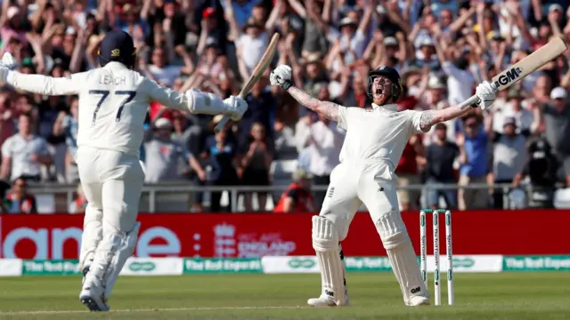 Ben Stokes celebrating at Headingley 22019