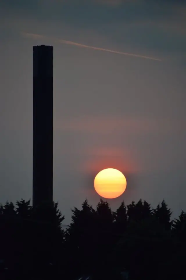 Sunset over Nottingham City Hospital