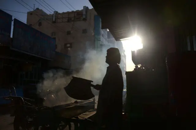 An Afghan street vendor in Mazar-i-Sharif