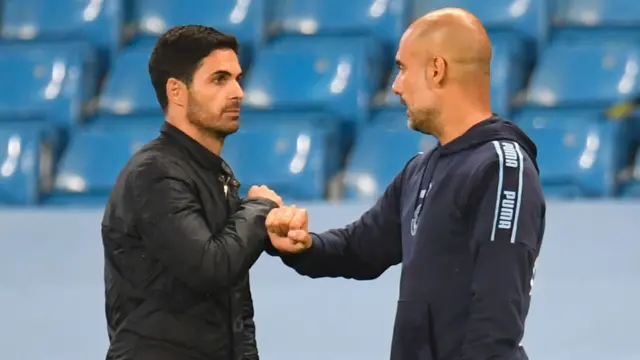 Mikel Arteta and Pep Guardiola