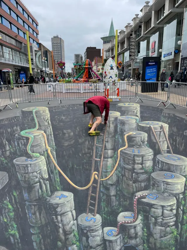 Interactive artwork of snakes and ladders opens in Leicester city centre