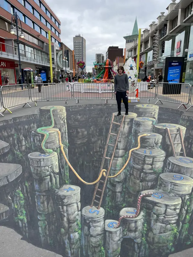 Interactive artwork of snakes and ladders opens in Leicester city centre