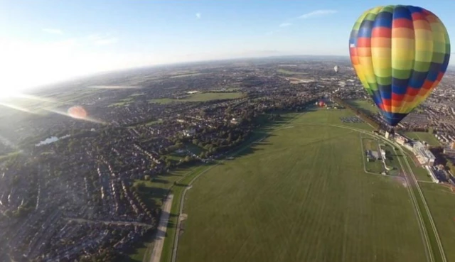 Hot-air-balloon flying over York