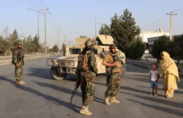 A Taliban checkpoint near Kabul airport