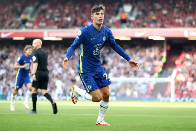 Kai Havertz celebrates his opening goal