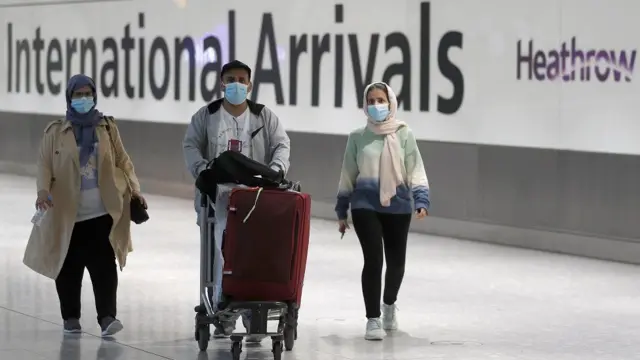 Travellers at an airport