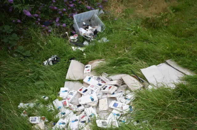 Fly-tipped rubbish at the former Rowley Green Working Men’s Club, on Burbages Lane, in Coventry,