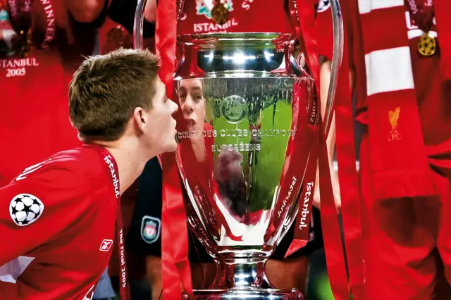 Steven Gerrard lifted the Champions League as Liverpool captain