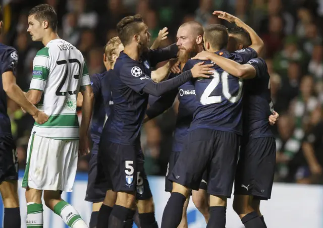 Malmo lost 3-2 at Celtic Park before winning 2-0 at home