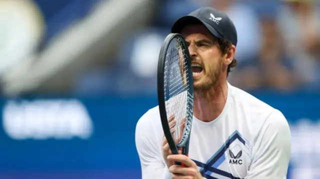 Andy Murray shouts in pain