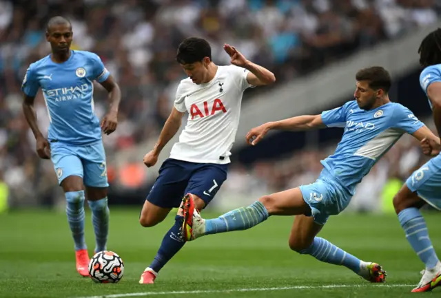 Ruben Dias challenges Son Heung-min