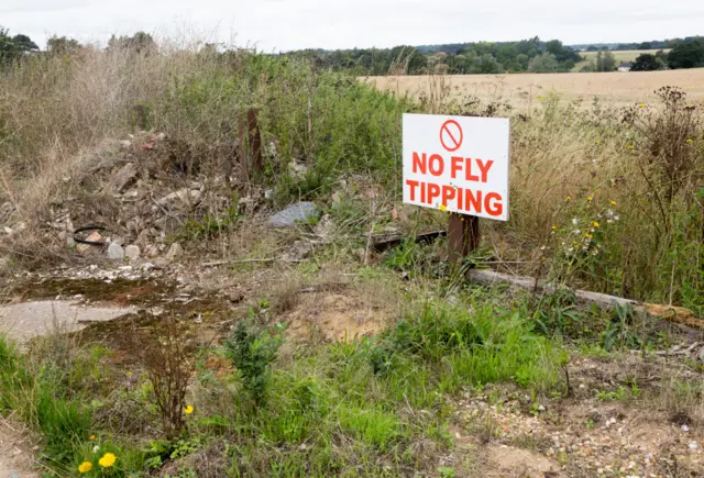 Fly-tipping sign