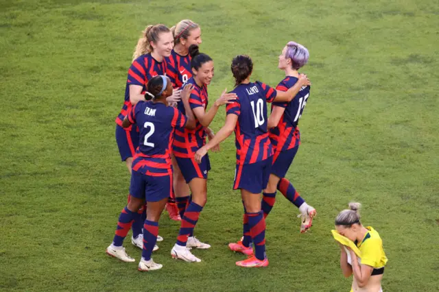 USWNT celebrate