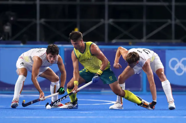 Action from the hockey final