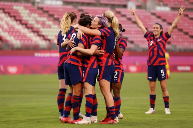 USWNT celebrate