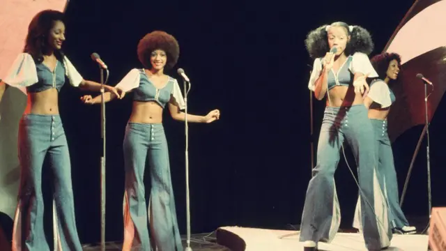 The band performing in 1970s