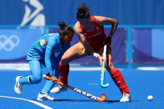 Fiona Crackles in action during the bronze winning match against India