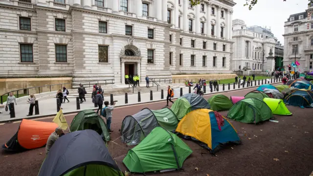 Tents on the road