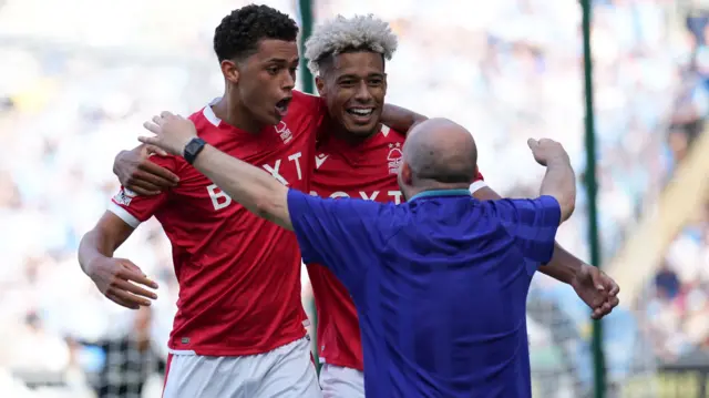 Forest celebrate goal