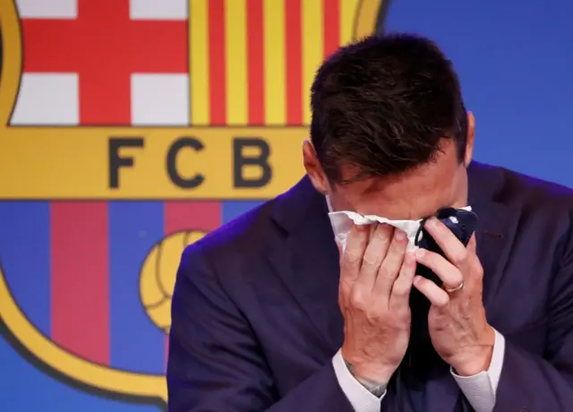 Lionel Messi in tears