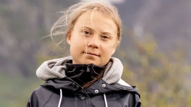 Greta Thunberg at the world heritage site of the Laponia area in Sapmi,  on July 13, 2021