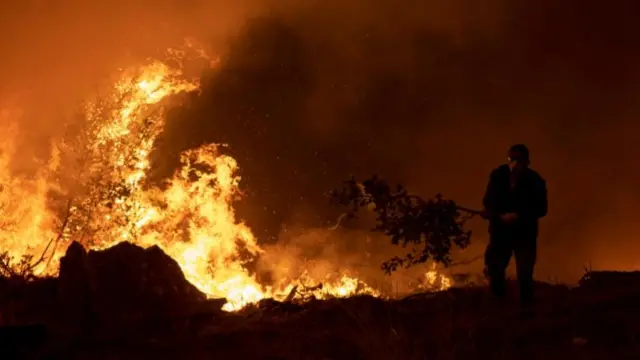 Evia island wildfires in Greece