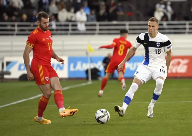 Finland v Wales match action