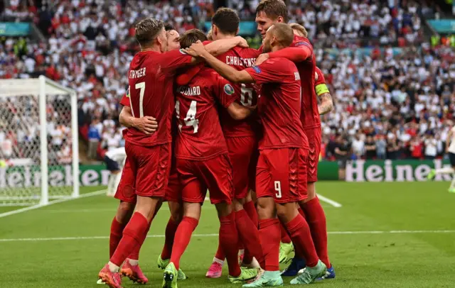 Denmark opened the scoring at Wembley but could not hold on