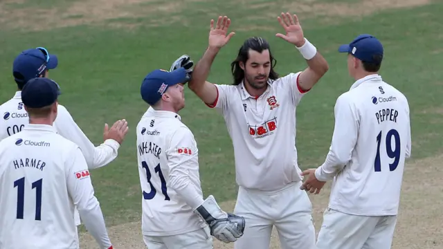 Shane Snater takes a wicket for Essex