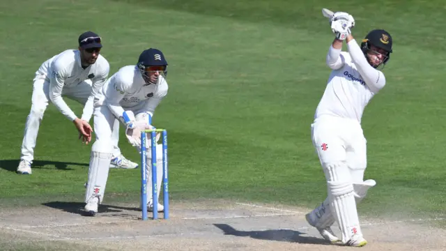 Tom Haines batting against Middlesex