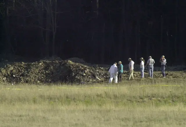 The crash site of Flight 93