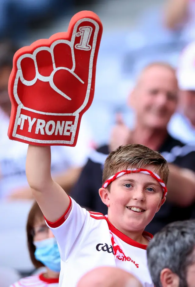 Young Tyrone fan enjoying the atmosphere at Croke Park