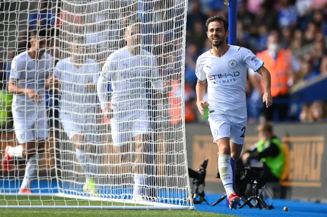 Bernardo Silva celebrates scoring