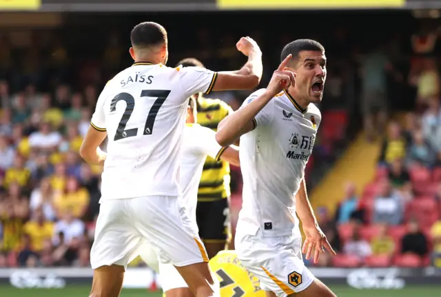 Conor Coady celebrates Wolves' goal